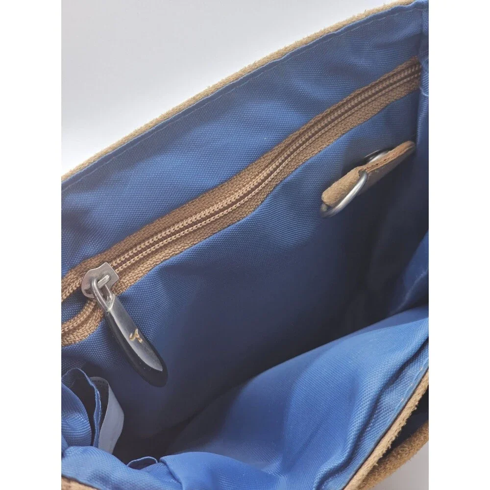 TRAVELON Suede Organizing Purse Key Fob Mirror Expandable Bottom Crossbody Purse